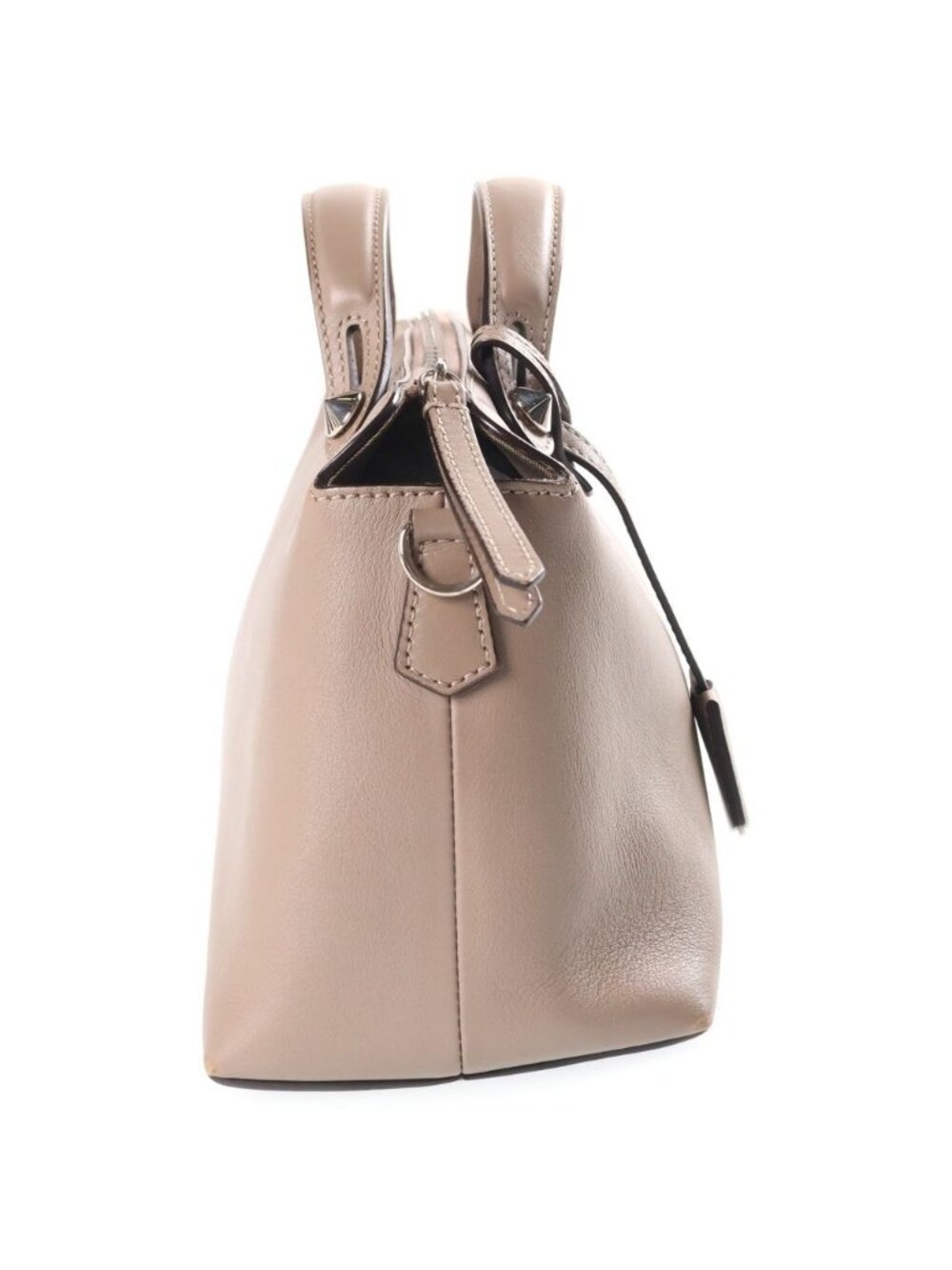 Fendi by the Way Medium 2-Way Shoulder Bag Greige Leather Silver - Picture 3 of 8